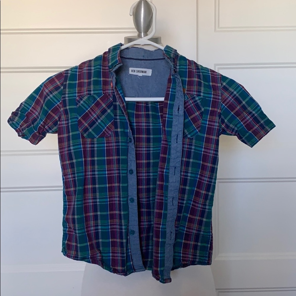 Boys Blue and Purple Button up shirt